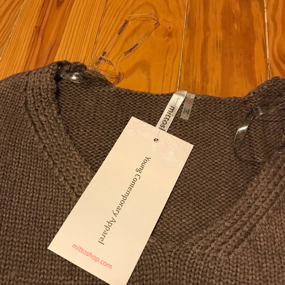 Last One! Mittoshop Oversized Brown/White Sweater - Picture 5 of 6